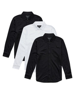 Bayside Oxford Long Sleeve Button Down - Custom 3 Pack