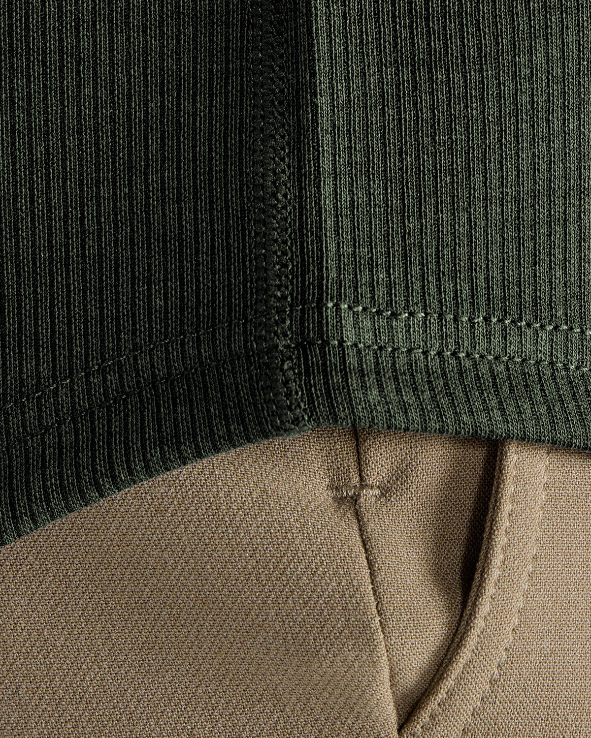 Micro Rib Short Sleeve Drop-Cut