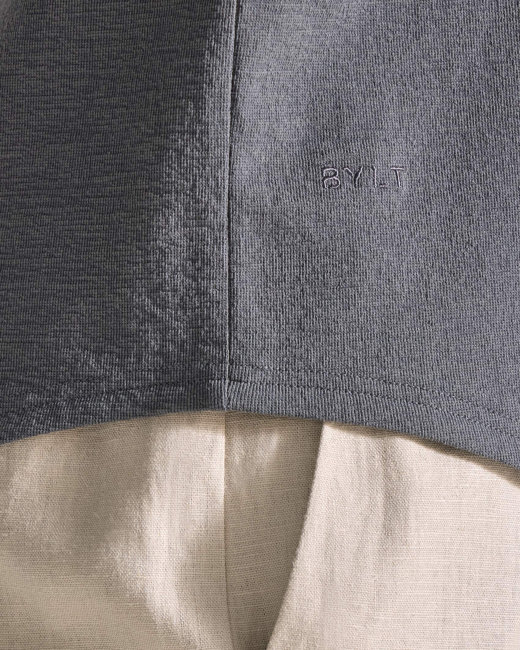 Slub Short Sleeve Drop-Cut