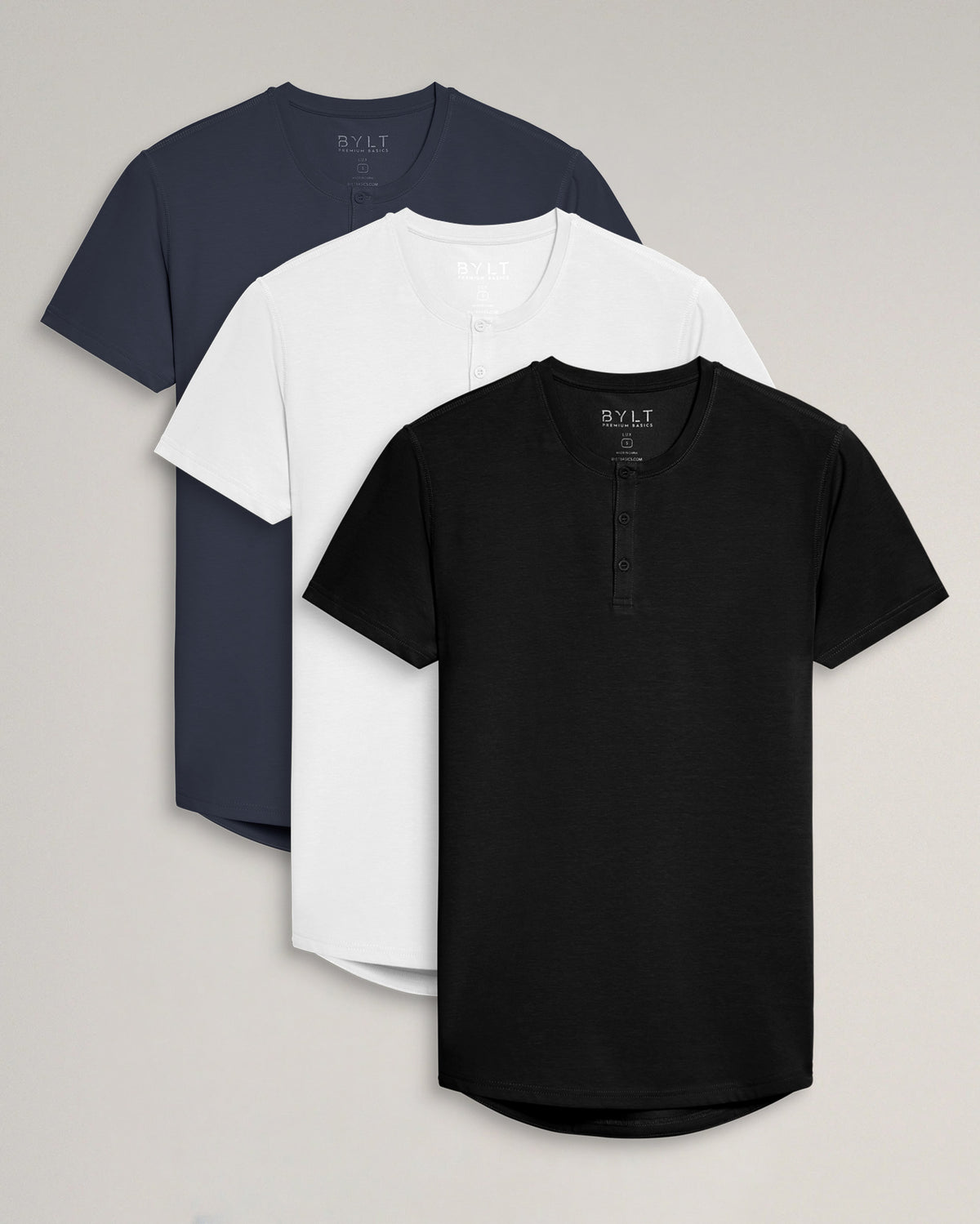 Henley Drop-Cut: LUX Custom 3 Pack
