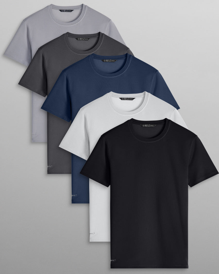 5-Item Everyday Short Sleeve Classic Fit Bundle