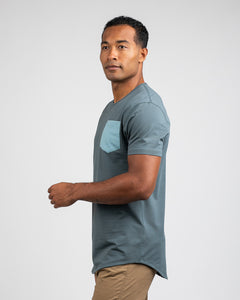 Pacific/Slate - Drop-Cut LUX Pocket Shirt