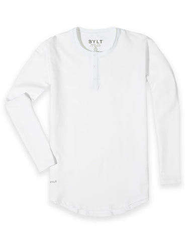Drop-Cut Henley Long Sleeves