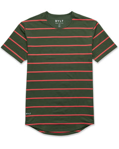Forest/Chili-Holiday - Striped Drop-Cut: LUX