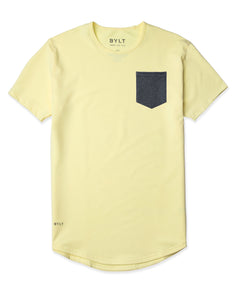 Canary/Dark-Heather-Grey - Drop-Cut LUX Pocket Shirt