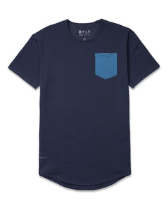 Navy/Marine-Blue - Drop-Cut LUX Pocket Shirt