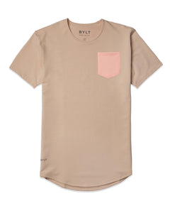 Sand/Pink Ice - Drop-Cut LUX Pocket Shirt