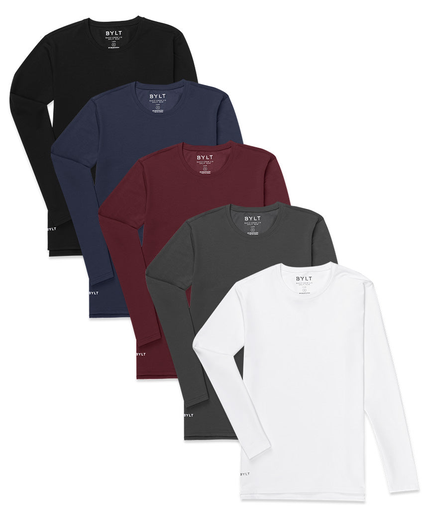 5-Item Long Sleeve: LUX Split Hem Bundle