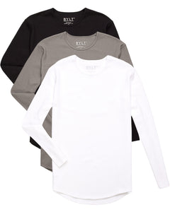 Thermal Drop-Cut Long Sleeve Shirt - Custom 3 Pack