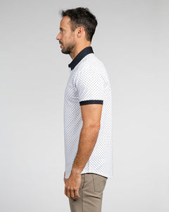 White-Navy-Dotted