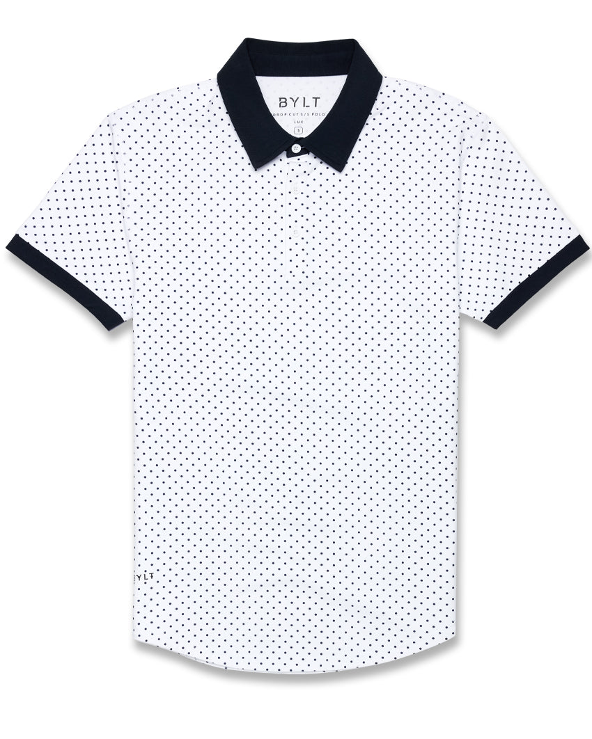 White-Navy-Dotted