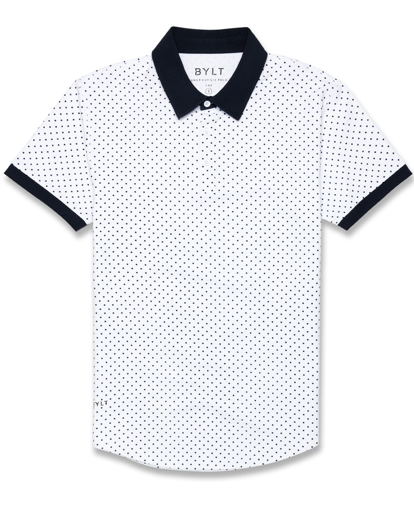 White-Navy-Dotted