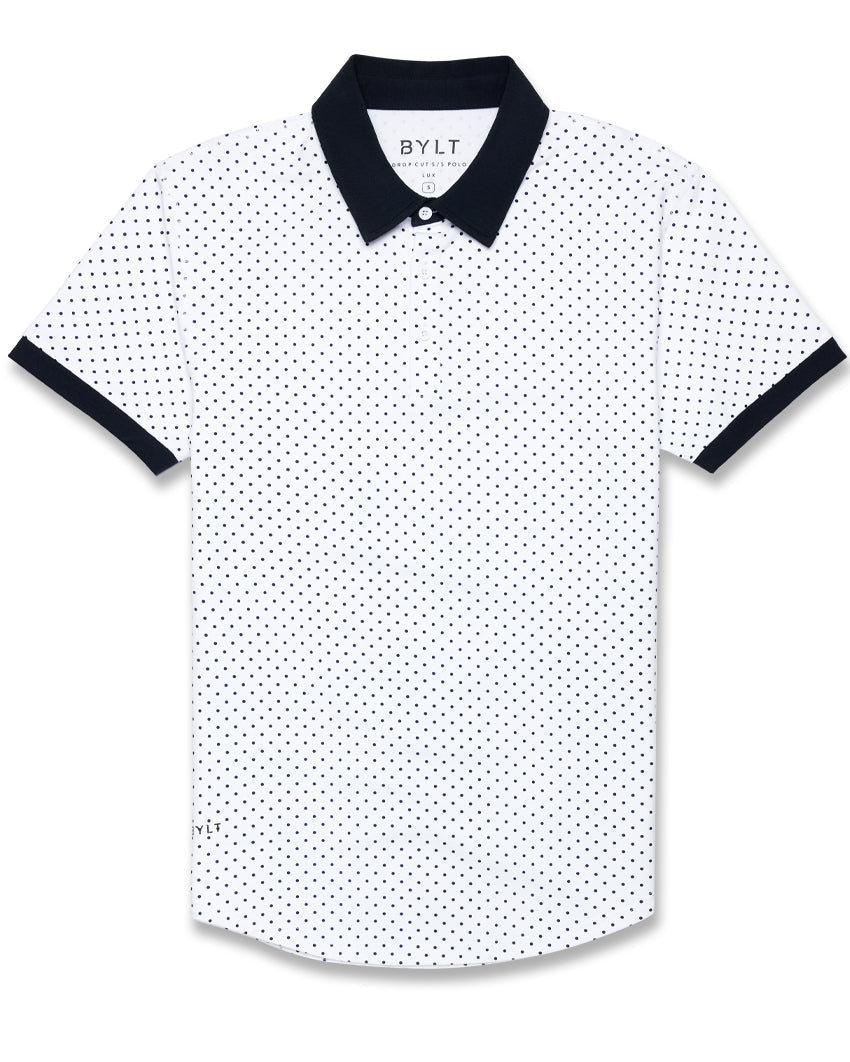 White-Navy-Dotted