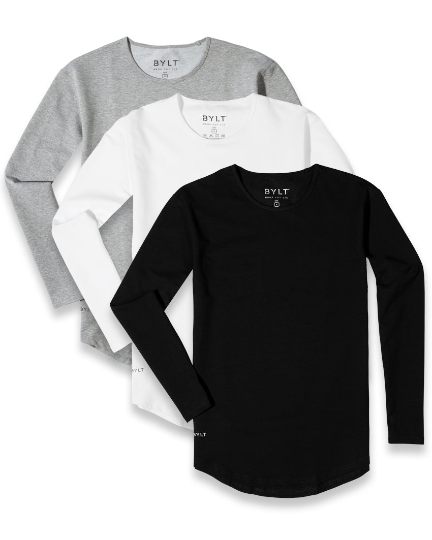 Drop-Cut Long Sleeve: LUX - Custom 3 Pack