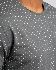 Charcoal/Sea Breeze - Dotted Drop-Cut: LUX